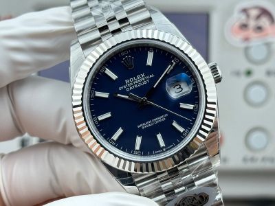 WKD Factory Rolex Datejust 3235 Movement 41mm 126331 Index Markers Dark Blue Face Watch